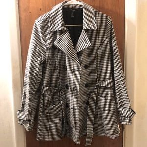 Forever 21 Black & White Checkered Coat